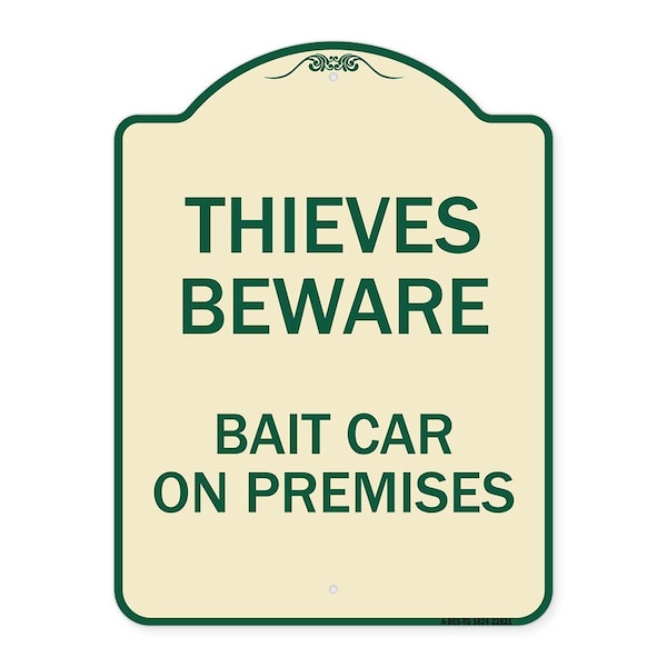 Signmission Thieves Beware Bait Car on Premises Heavy-Gauge Aluminum Architectural Sign, 24" H, TG-1824-22821 A-DES-TG-1824-22821 - main